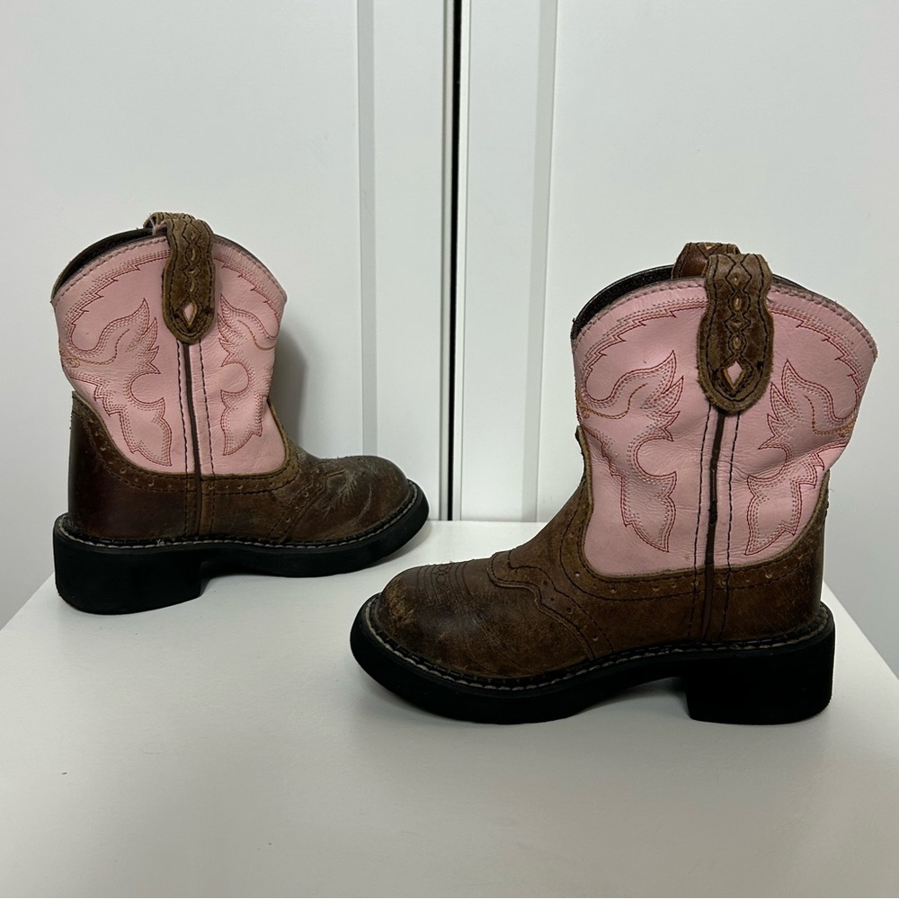 Justin Gypsy pink brown western cowboy boots - Picture 5 of 7